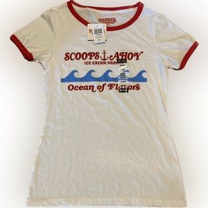 NWT Hot Topic Stranger Things Scoops Ocean Flavor Ringer Tee
